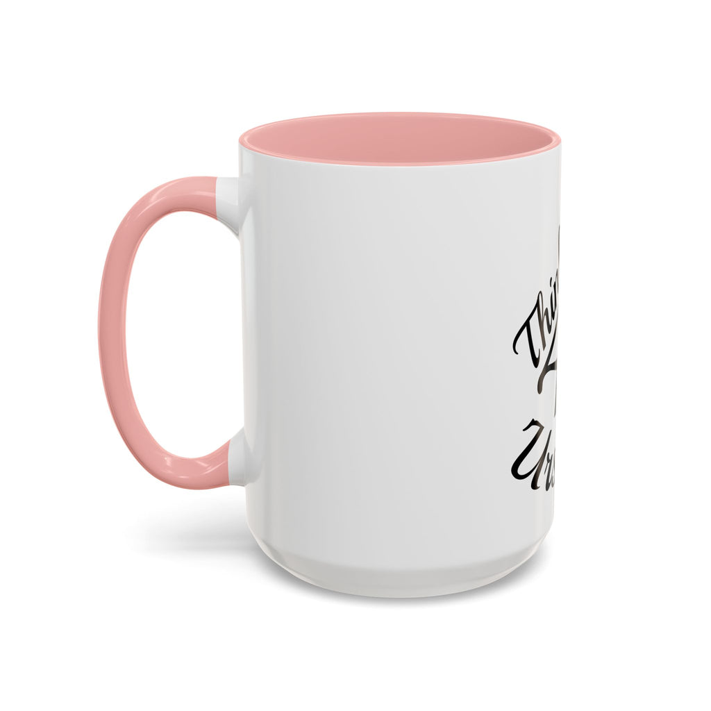 Think 4 Urself Accent Coffee Mug — Motivational Black & White Ceramic Mug