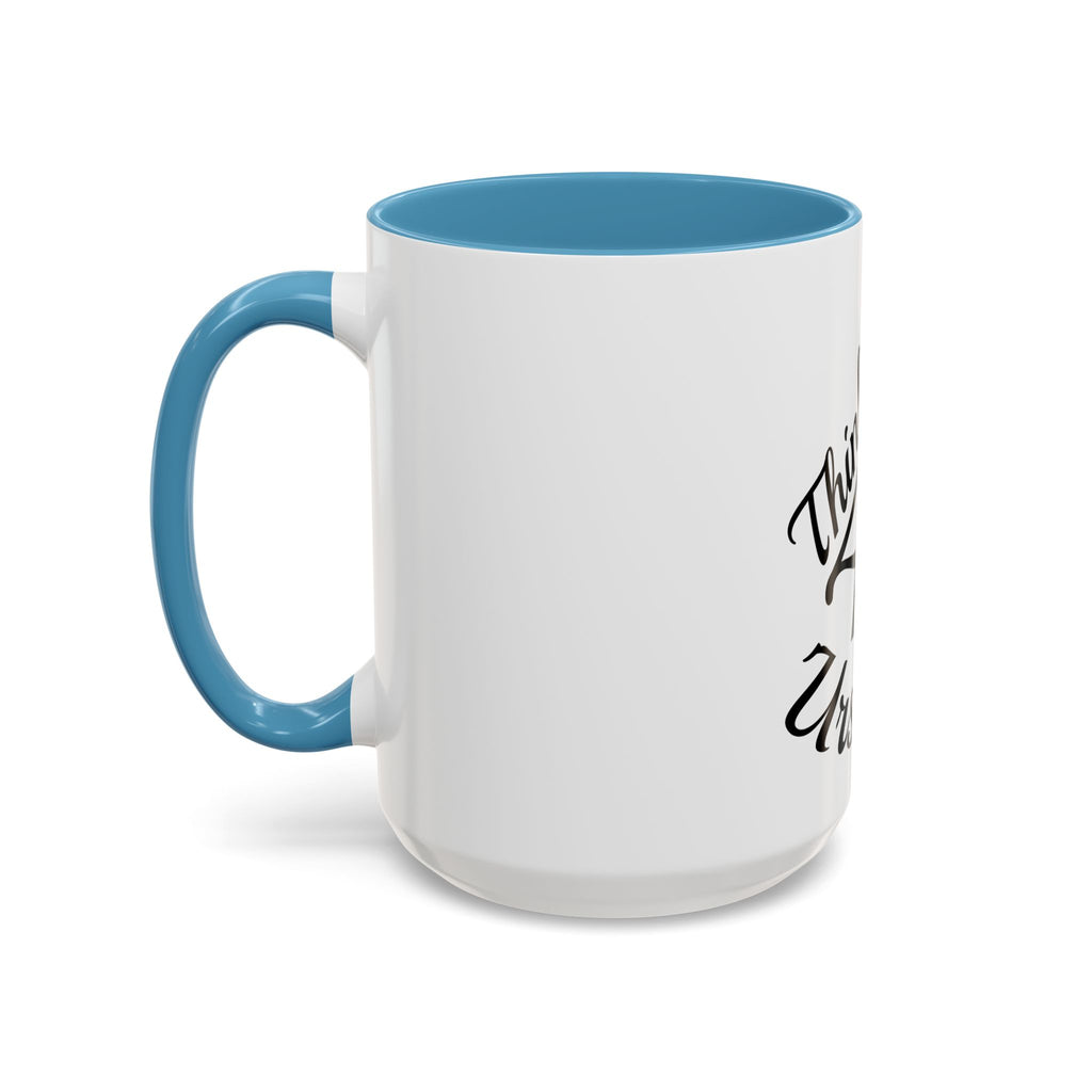 Think 4 Urself Accent Coffee Mug — Motivational Black & White Ceramic Mug