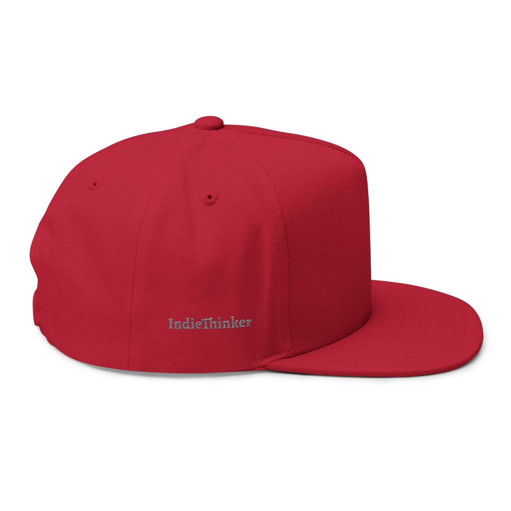 Expression of Warmth Flat Bill Cap — Embroidered "Think 4 'Urself!" Snapback