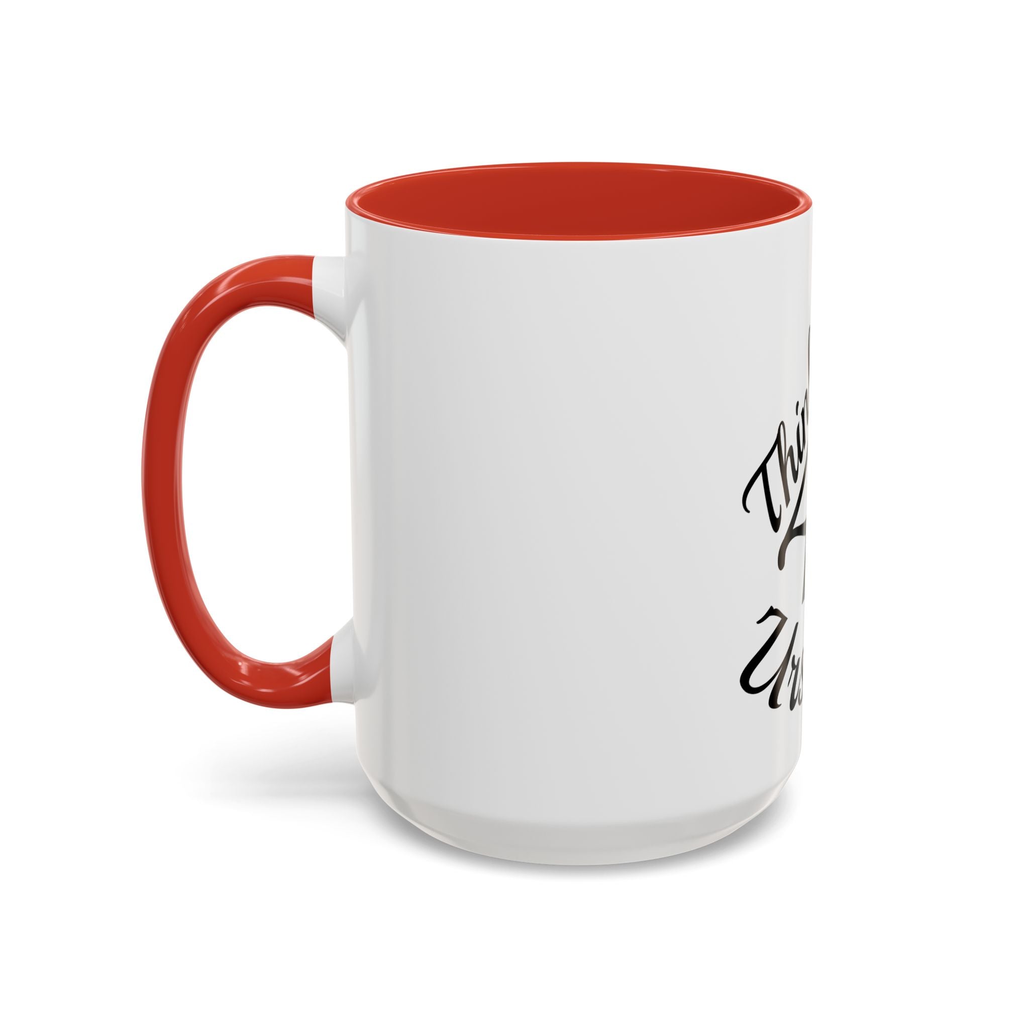 Think 4 Urself Accent Coffee Mug — Motivational Black & White Ceramic Mug