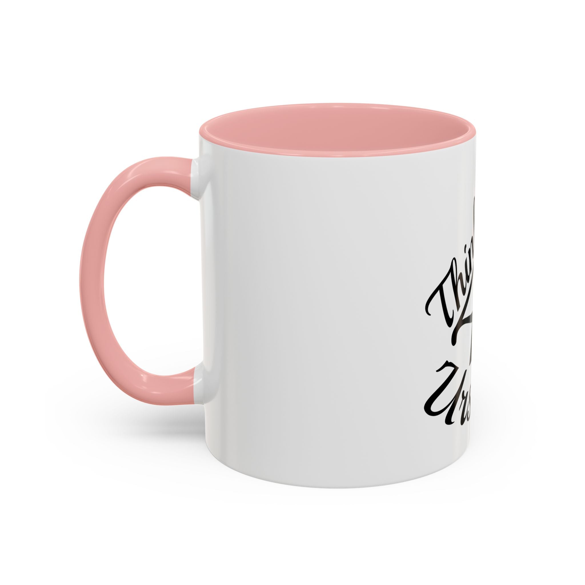 Think 4 Urself Accent Coffee Mug — Motivational Black & White Ceramic Mug