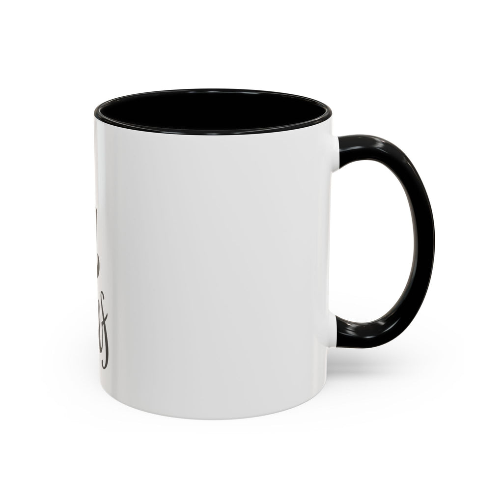 Think 4 Urself Accent Coffee Mug — Motivational Black & White Ceramic Mug