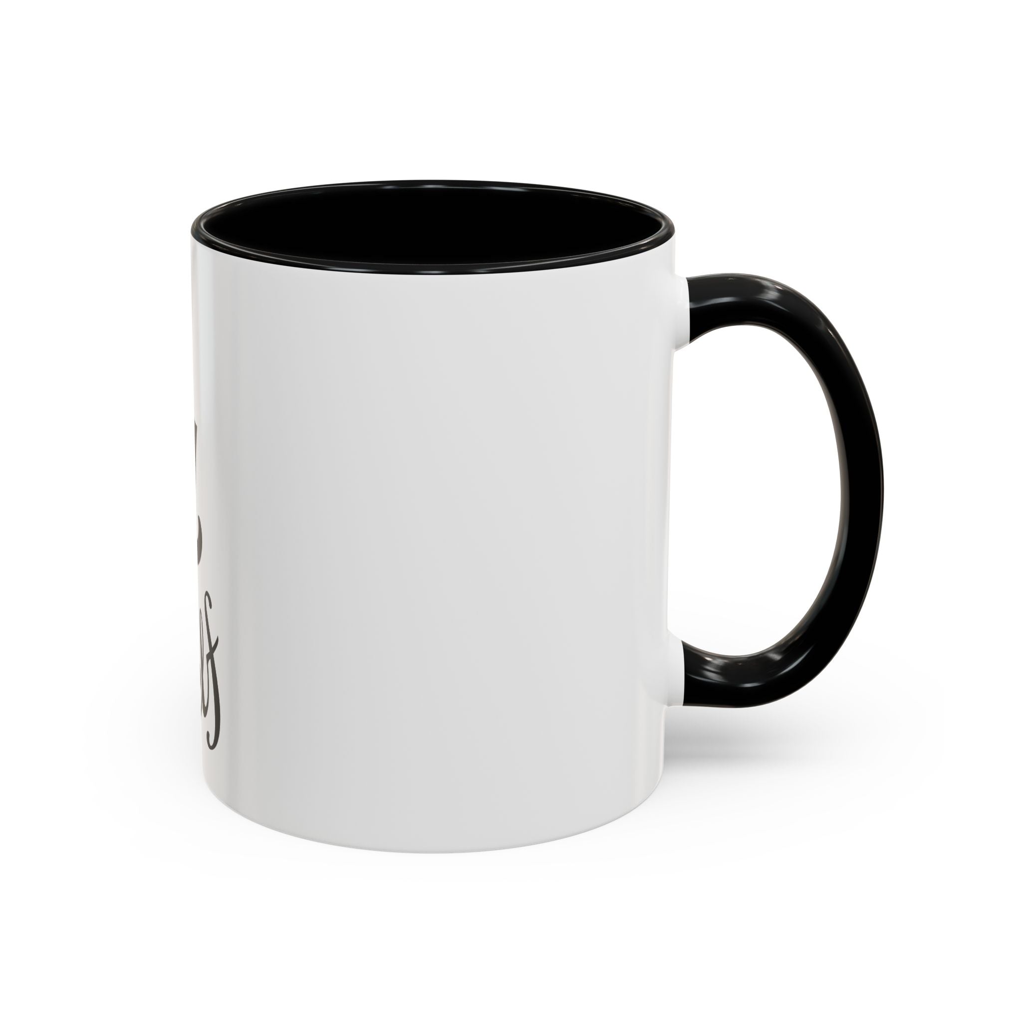 Think 4 Urself Accent Coffee Mug — Motivational Black & White Ceramic Mug