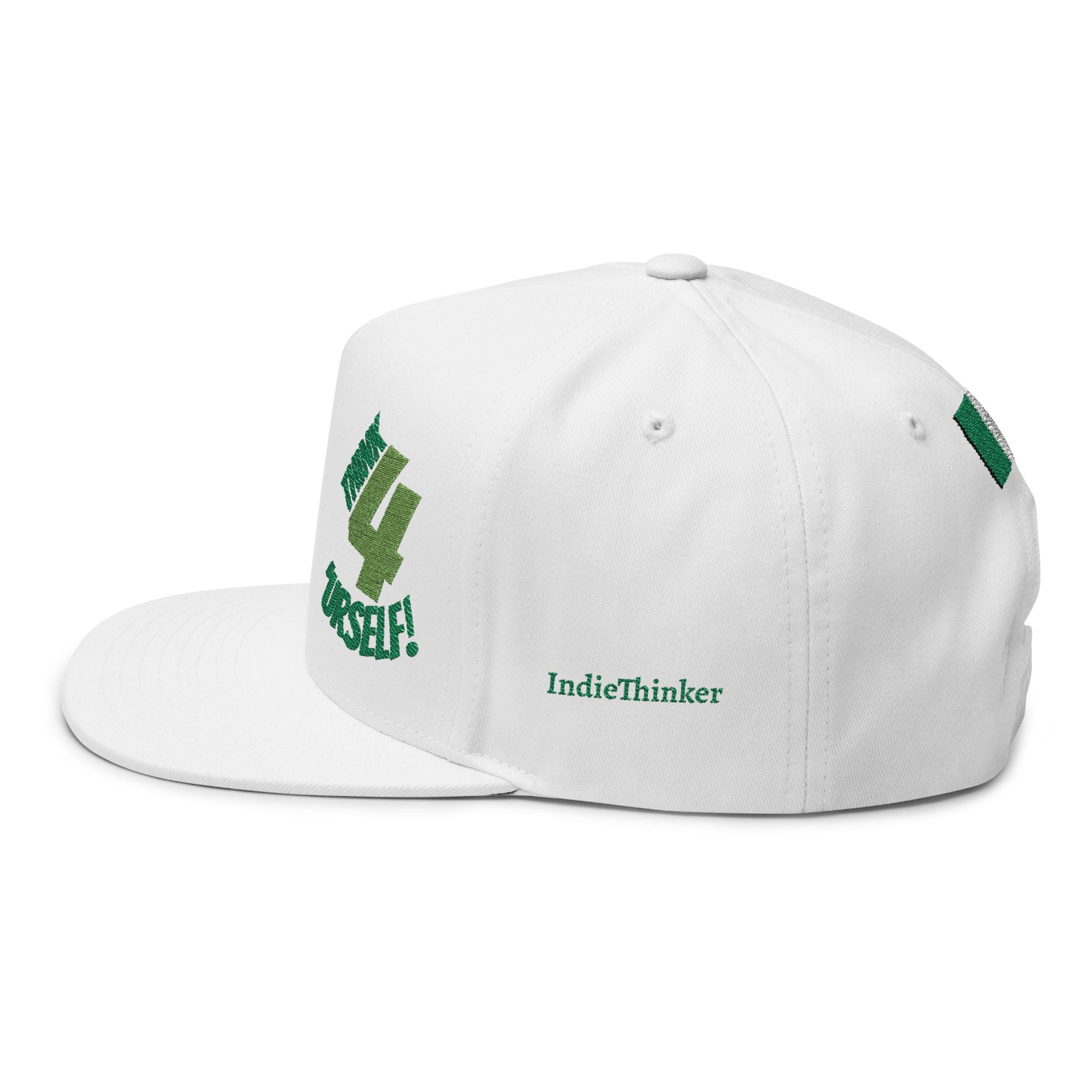 Copy of Expression of Culture Flat Bill Cap — Embroidered "Think 4 'Urself!" Snapback
