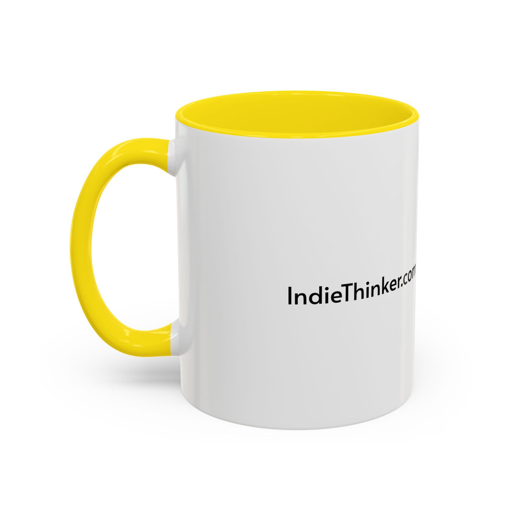 Think 4 Urself Accent Coffee Mug — Motivational Black & White Ceramic Mug
