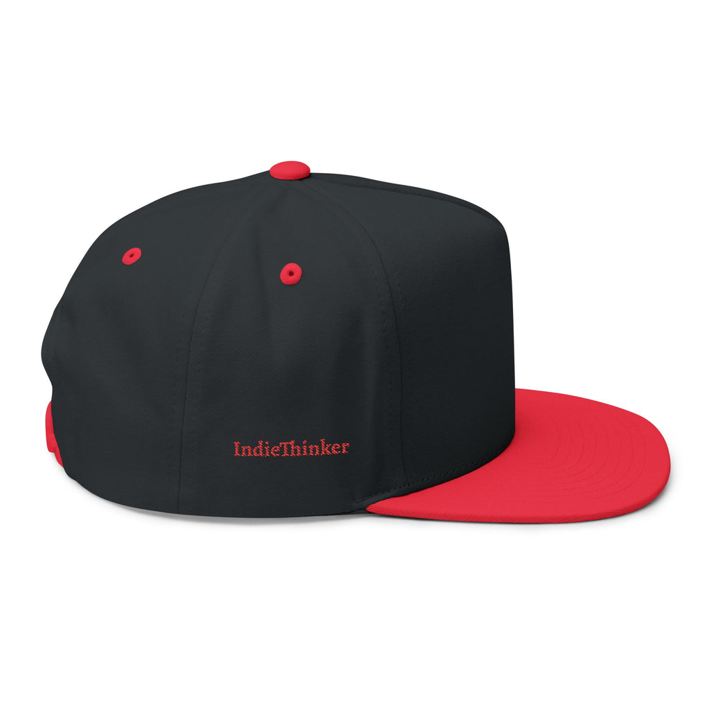 Flat Bill Cap — Embroidered "Think 4 'Urself!" Snapback