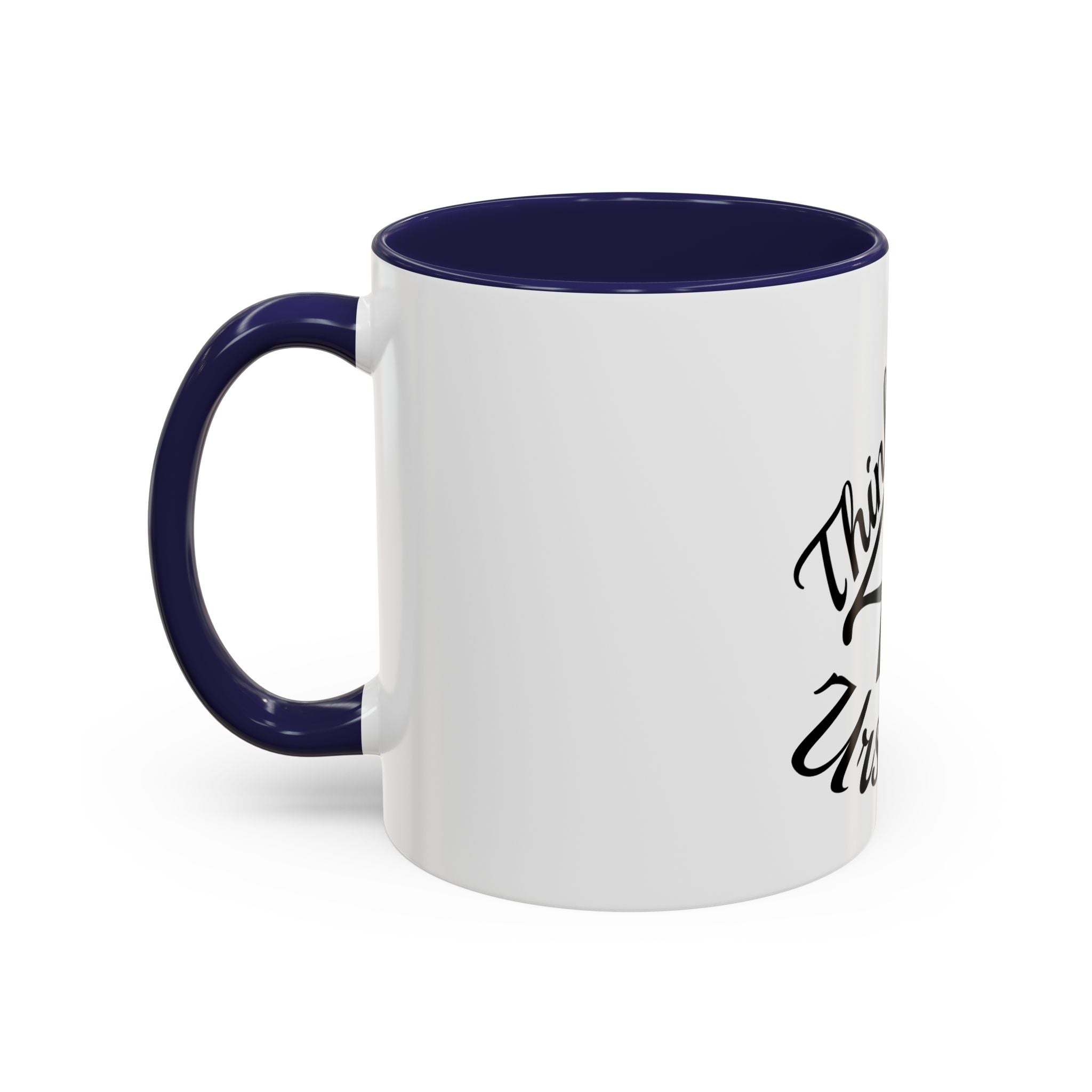 Think 4 Urself Accent Coffee Mug — Motivational Black & White Ceramic Mug
