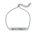 Copy of Engravable Flat Bar Bracelet — "INDIE THINKER" Adjustable Personalized Bracelet