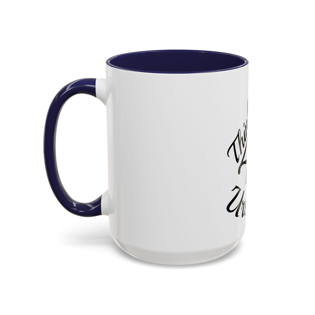 Think 4 Urself Accent Coffee Mug — Motivational Black & White Ceramic Mug