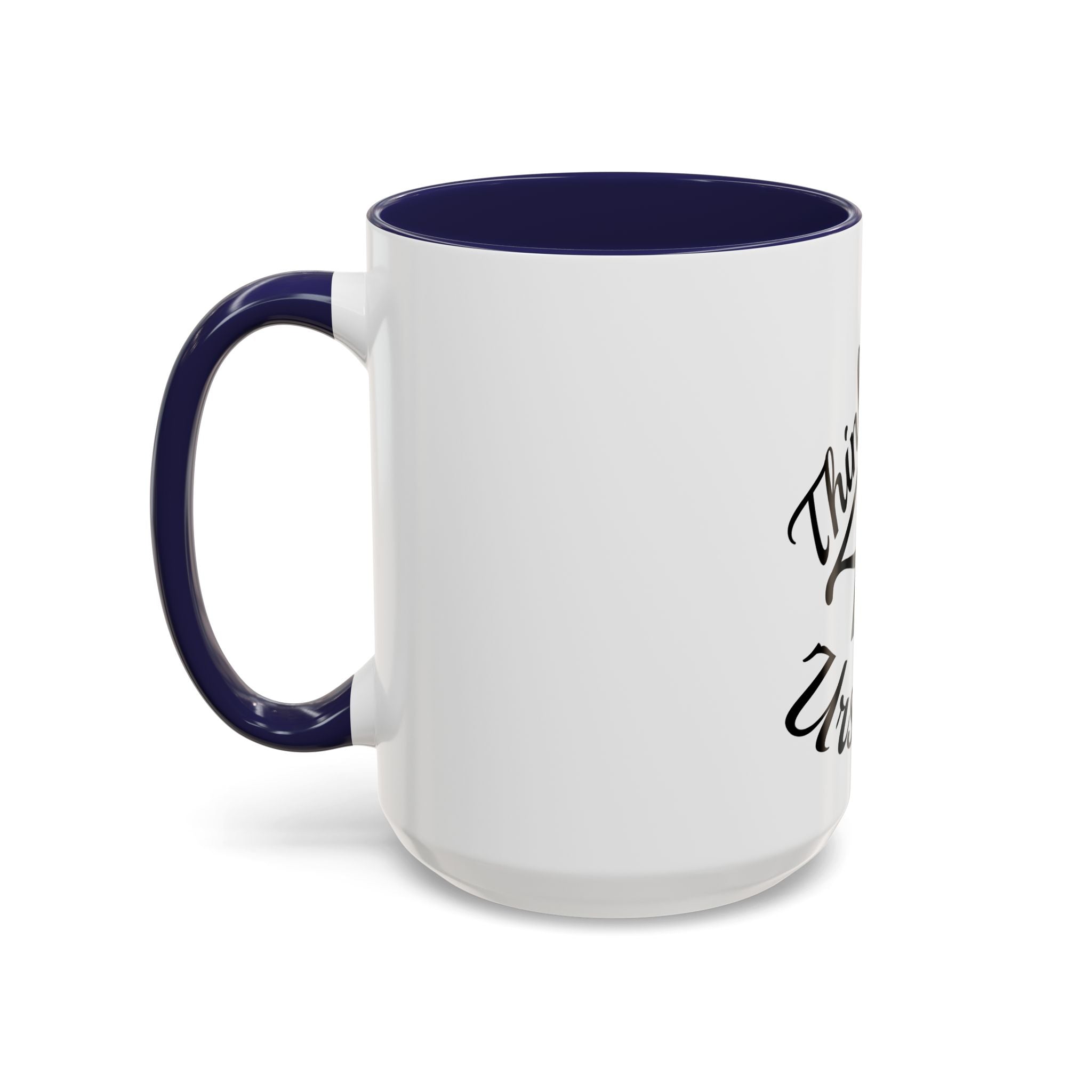 Think 4 Urself Accent Coffee Mug — Motivational Black & White Ceramic Mug
