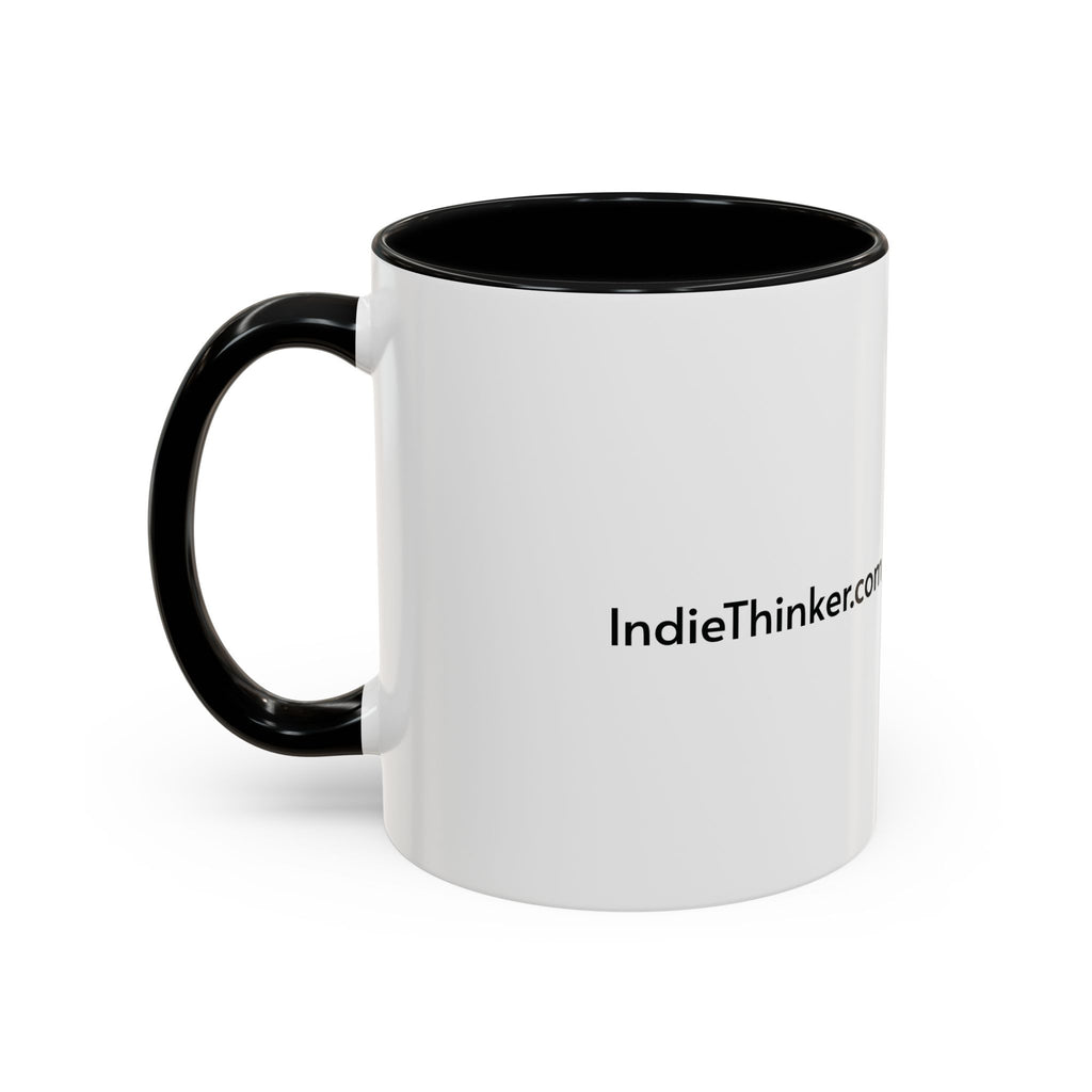Think 4 Urself Accent Coffee Mug — Motivational Black & White Ceramic Mug