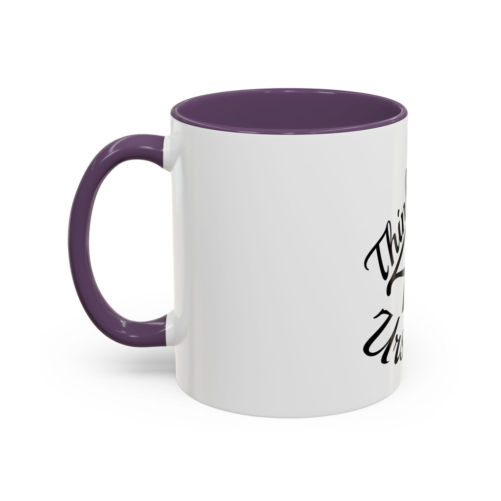 Think 4 Urself Accent Coffee Mug — Motivational Black & White Ceramic Mug
