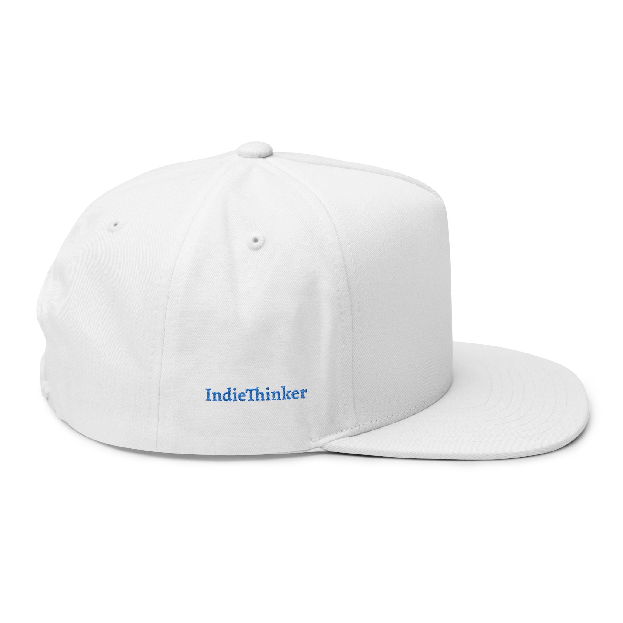 Flat Bill Cap — Embroidered "Think 4 'Urself!" Snapback