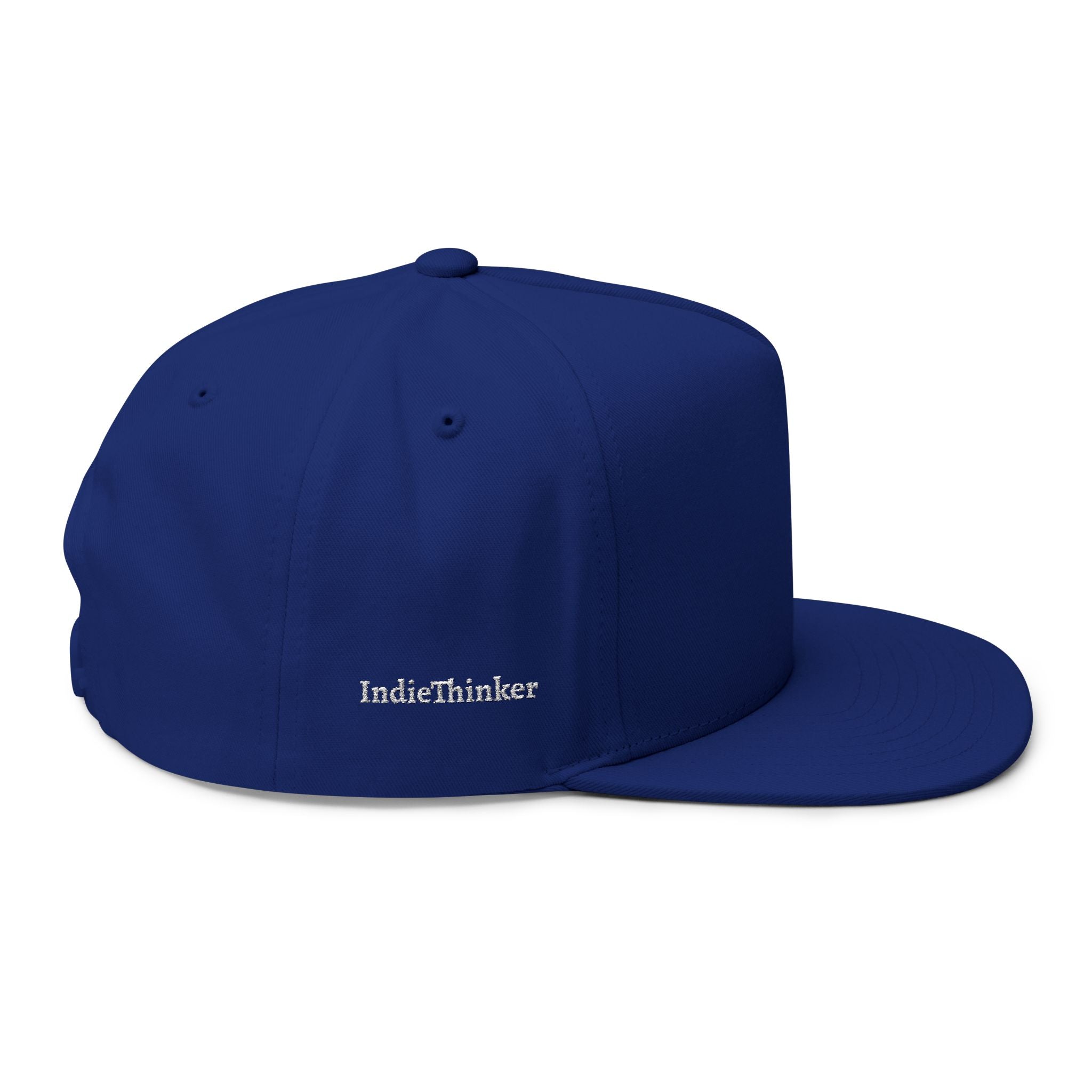 Expression of Calmness Flat Bill Cap — Embroidered "Think 4 'Urself!" Snapback