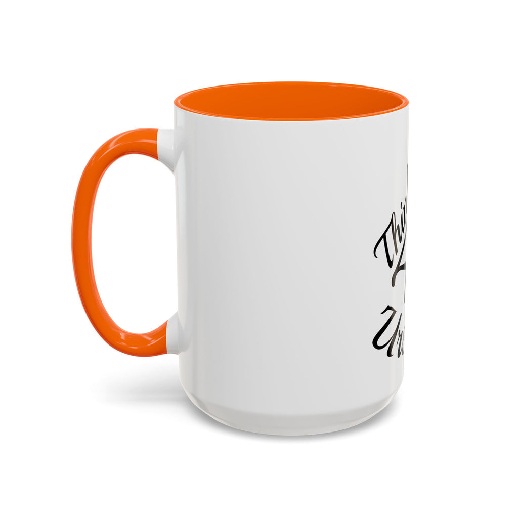 Think 4 Urself Accent Coffee Mug — Motivational Black & White Ceramic Mug